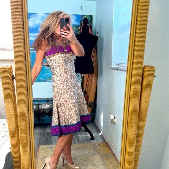 Hand-Made Indian Dress/Anarkali,Stunning,No Zippers, Buttons,Clasps, Size M - Picture 4 of 10